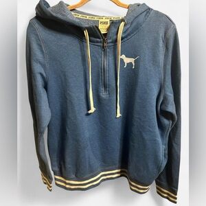 Victoria's Secret Blue Zip-Up Sweater with Yellow Details